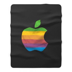 Apple Computer 80s Rainbow Logo Fleece Blanket