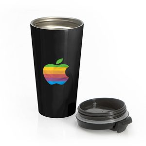 Apple Computer 80s Rainbow Logo Stainless Steel Travel Mug