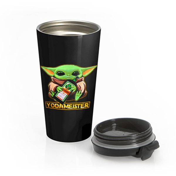 Baby Yodarmeister Mandalorian Jagermeister Funny Parody Stainless Steel Travel Mug