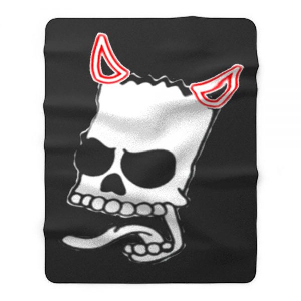 Bart Simsons Skul Devil Funny Fleece Blanket