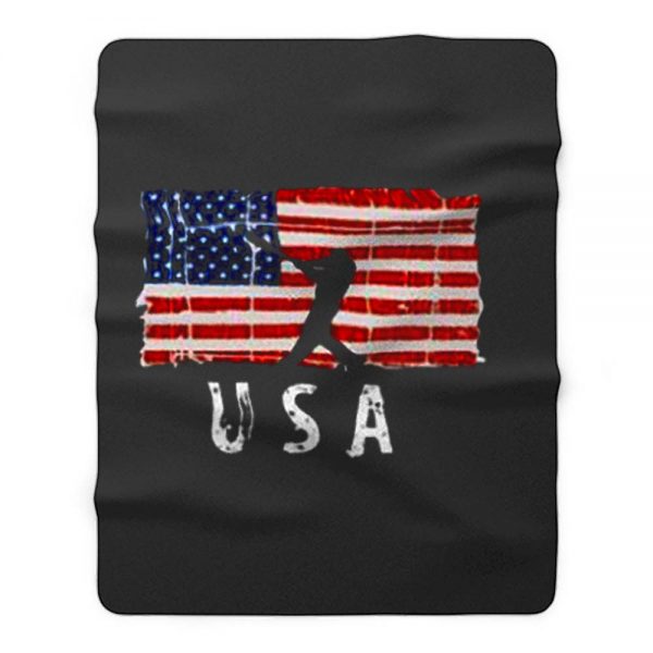 Baseball Usa Fleece Blanket