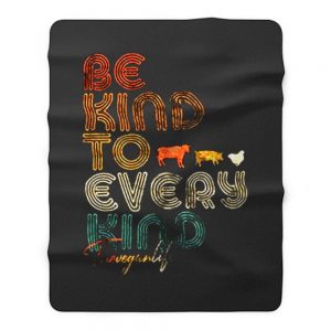 Be Kind To Every Kind Vegan Retro Fleece Blanket