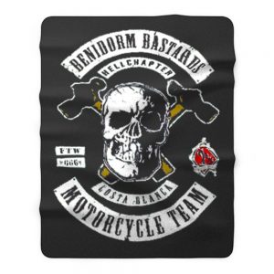 Benidorm Bastards HELLS ANGELS Motorcycle Fleece Blanket