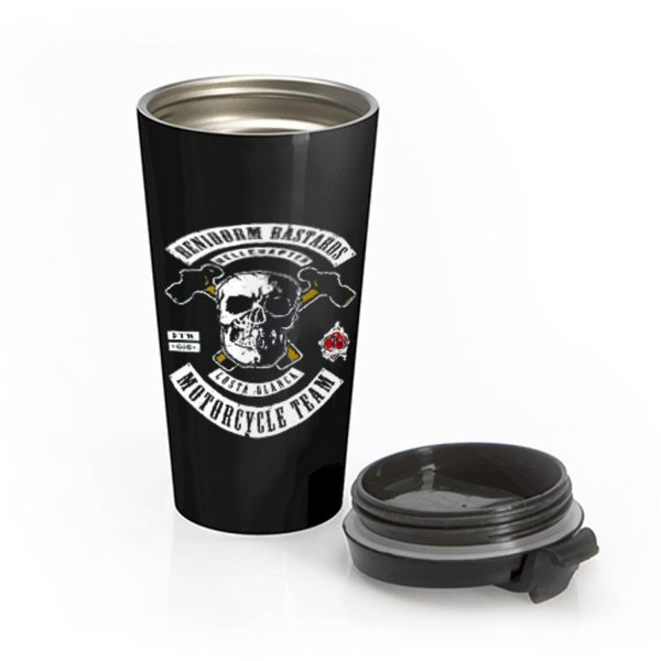 Benidorm Bastards HELLS ANGELS Motorcycle Stainless Steel Travel Mug