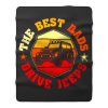 Best Dads Drive Jeeps Funny Vintage Jeep Lover Fleece Blanket