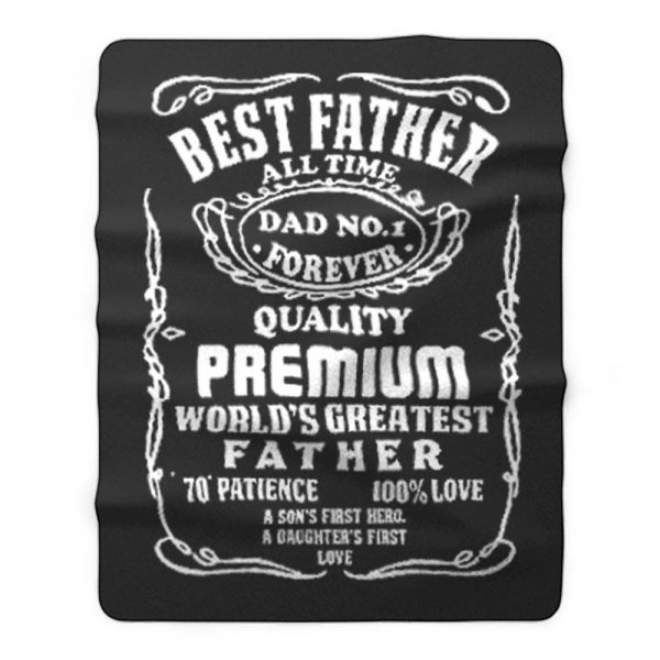 Best Father All Time Jack Daniel Parody Fleece Blanket