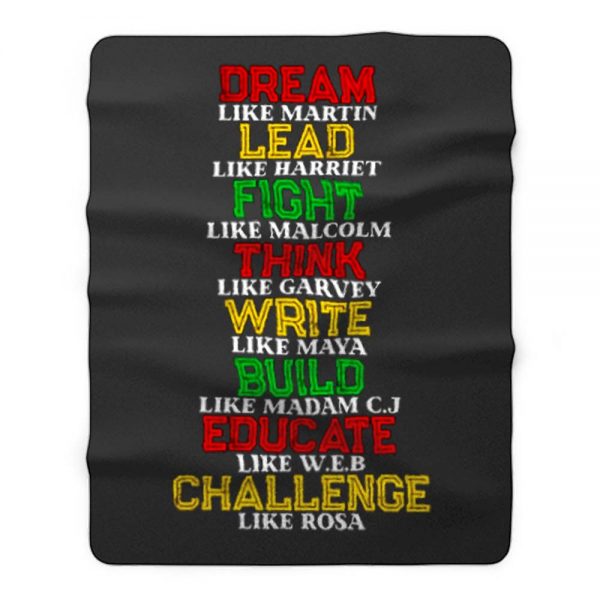 Black History and Historical Leaders Juneteenth Fleece Blanket