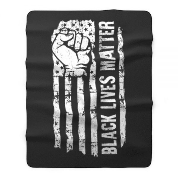 Black Lives Matter American Flag Fleece Blanket