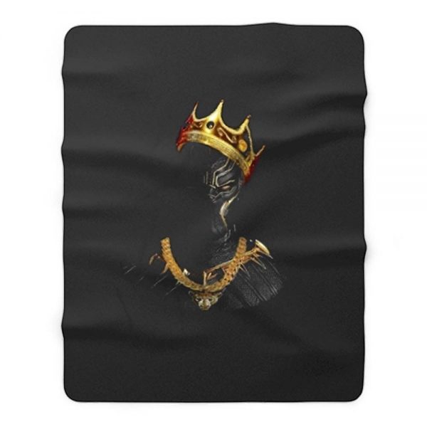 Black Panther Notorious Big King Mashup Fleece Blanket