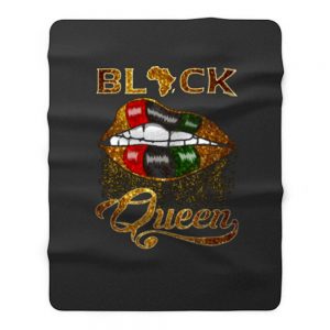 Black Queen Lips Fleece Blanket