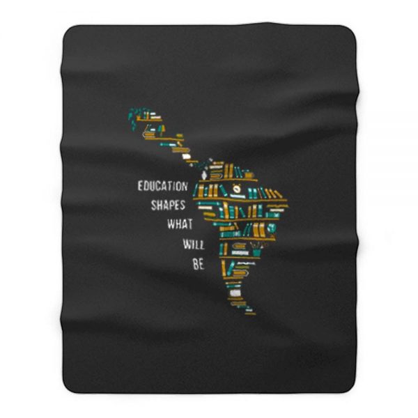 Book Map Education Shape What Will Be Fleece Blanket