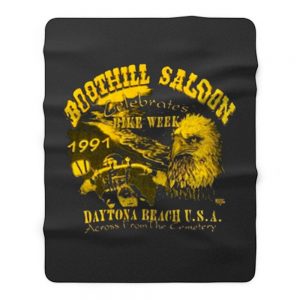 Boothill Saloon Biker Rally Single Stitch Pocket Fleece Blanket