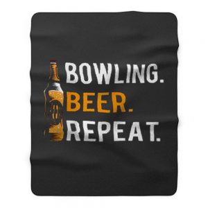 Bowling Beer Repeat Novelty Bowling Apparel Novelty Bowling Apparel Fleece Blanket
