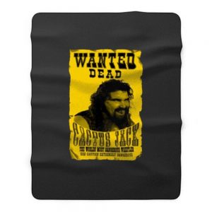 Cactus Jack Mick Foley Yellow Poster Wanted Dead Fleece Blanket