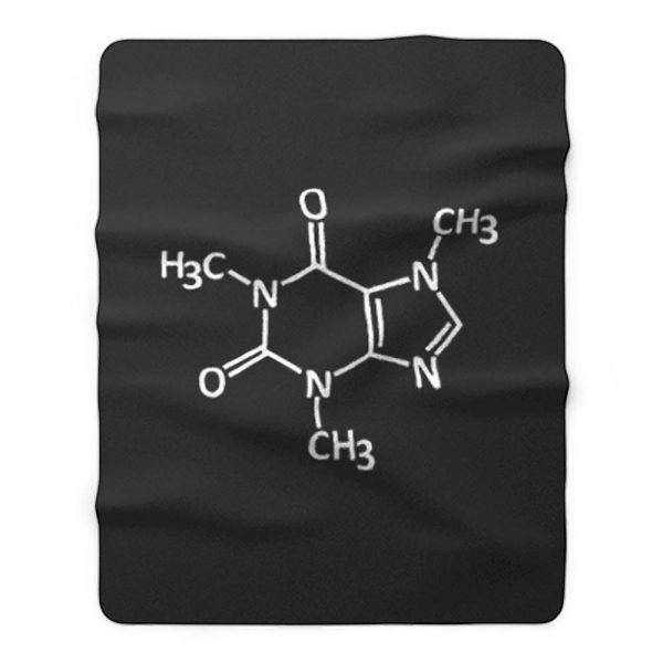 Caffeine molecule print Fleece Blanket