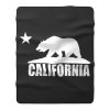 California Bear White Fleece Blanket