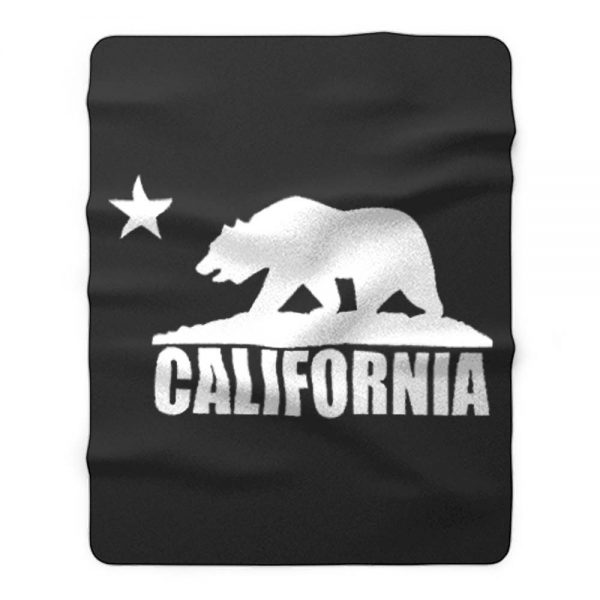 California Bear White Fleece Blanket