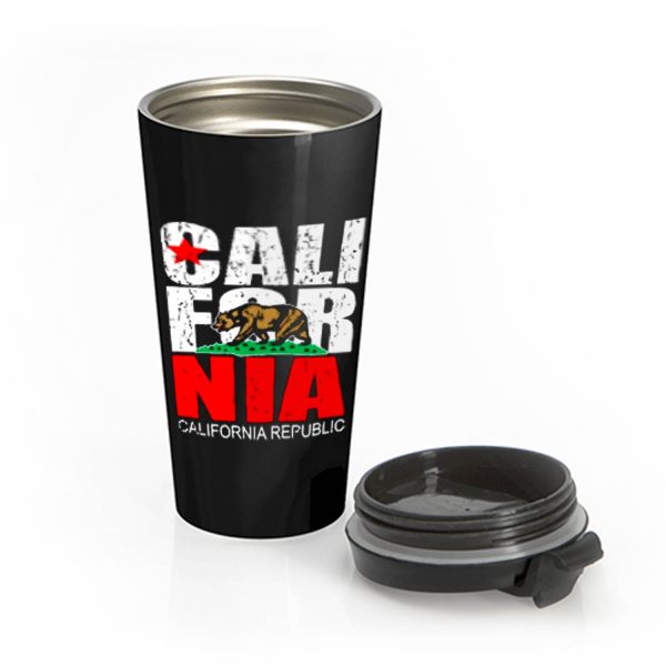 California Republic state Bear Flag Vintage Stainless Steel Travel Mug