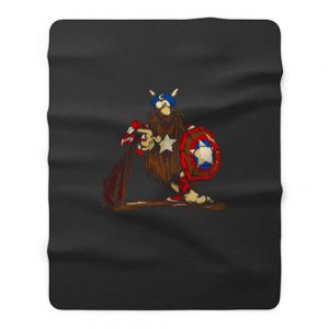 Captain Caveman Captain America Fleece Blanket