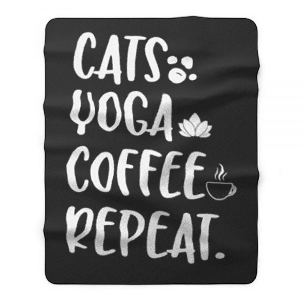 Cats Coffee Caffeine Yoga Fleece Blanket