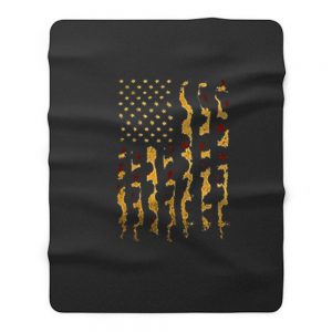 Cheetah American Flag Fleece Blanket