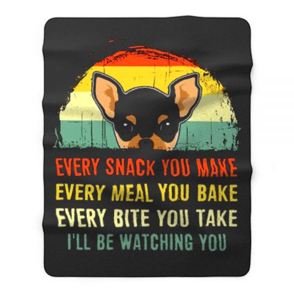 Chihuahua Quote Vintage Dog Fleece Blanket