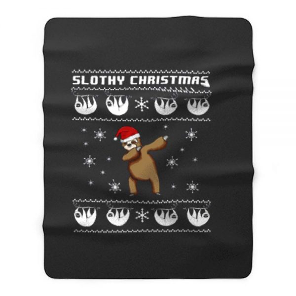 Christmas Sloth Animals Xmas Festive Fleece Blanket