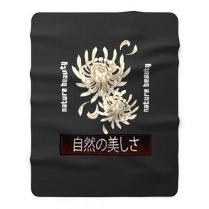 Chrysanthemum Japanese Art Fleece Blanket