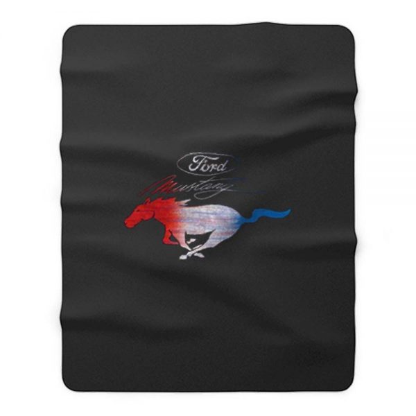 Classic Ford Mustang Usa Vintage Silver Car Logo Cars And Trucks Fleece Blanket