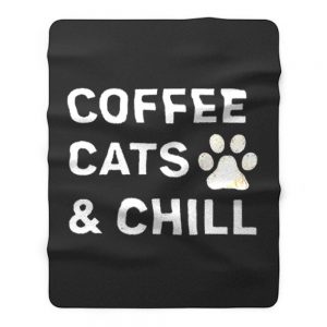 Coffee Cats And Chill Fleece Blanket