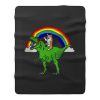 Corgi Riding T Rex Dinosaur Fleece Blanket