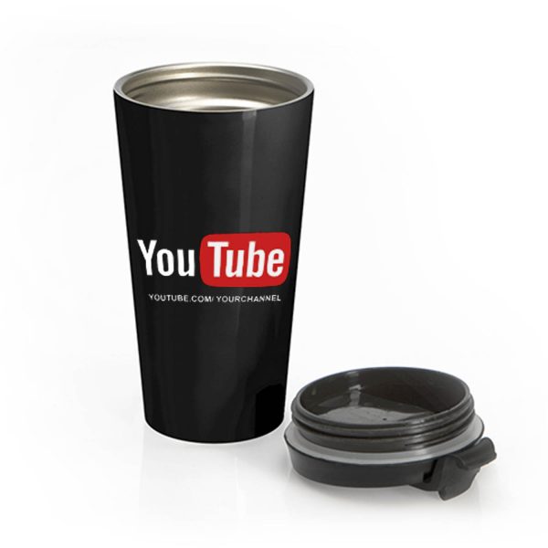 Customized YouTube Channel URL Stainless Steel Travel Mug