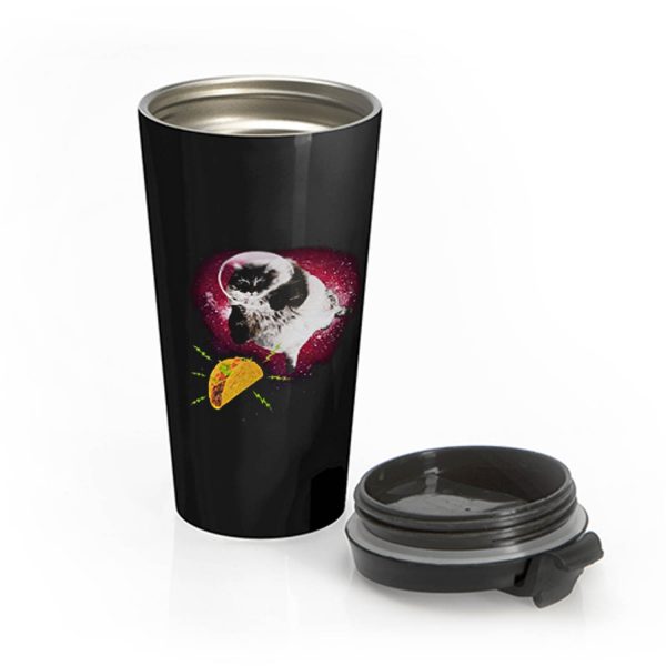 Cute Astronot Cat Get Nachos Stainless Steel Travel Mug