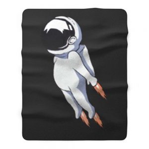 Cute astronaut flies using jet Fleece Blanket