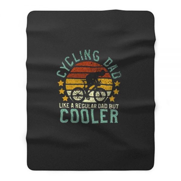 Cycling Dad Funny Vintage Fleece Blanket