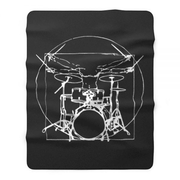 Da Vinci Drums Rock Drummer Fleece Blanket