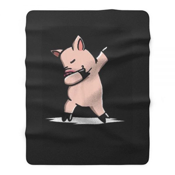 Dabbing Mini Pig Fleece Blanket