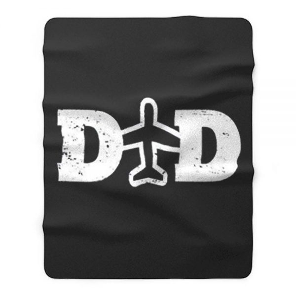 Dad Airplanes Pilot Airplane Lover Fleece Blanket