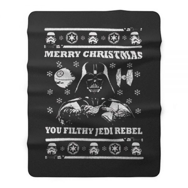 Darth Vader Merry Christmas You Filthy Jedi Rebel Fleece Blanket