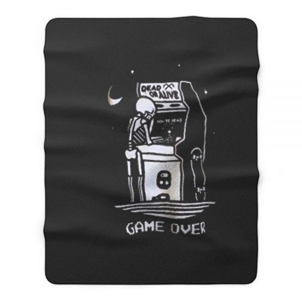 Dead Or Alive Skull Game Over Fleece Blanket