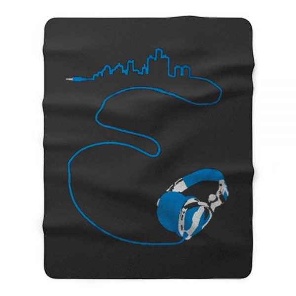 Detroit Headphones Fleece Blanket