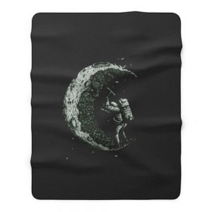 Digging The Moon Fleece Blanket