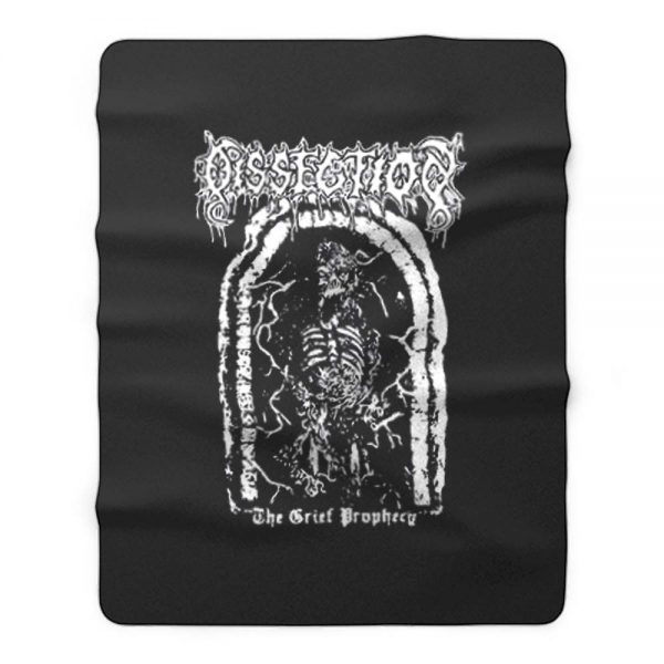 Dissection Balck Metal Fleece Blanket