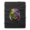 Dj Pug Colourful Fleece Blanket