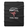 Dont Let Ponytail Karate Girl Fleece Blanket