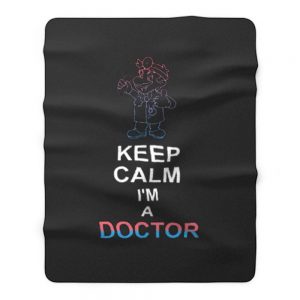 Dr Mario Keep Calm Fleece Blanket