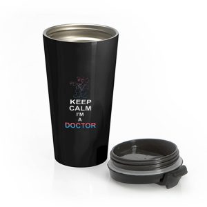 Dr Mario Keep Calm Stainless Steel Travel Mug