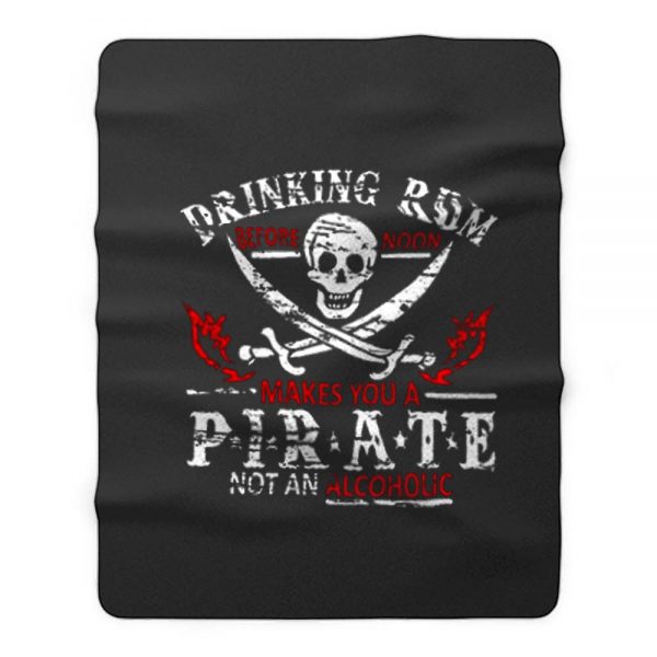 Drinking Rum Pirate Fleece Blanket