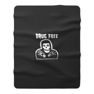 Drug Free Horror Movie Emo Skull Fleece Blanket