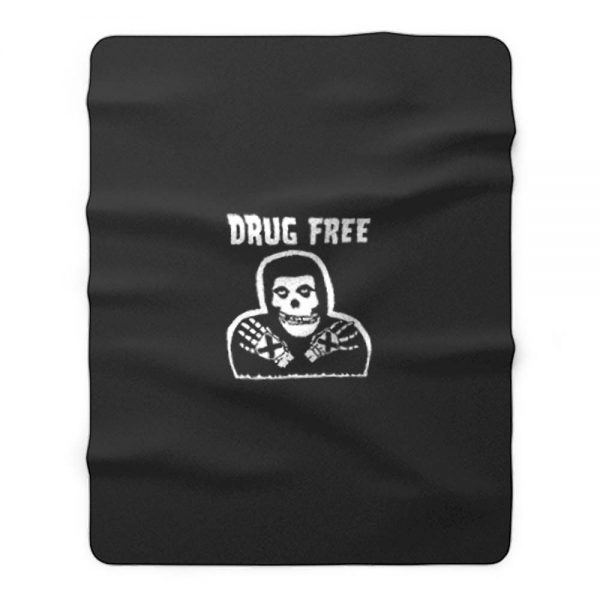 Drug Free Horror Movie Emo Skull Fleece Blanket